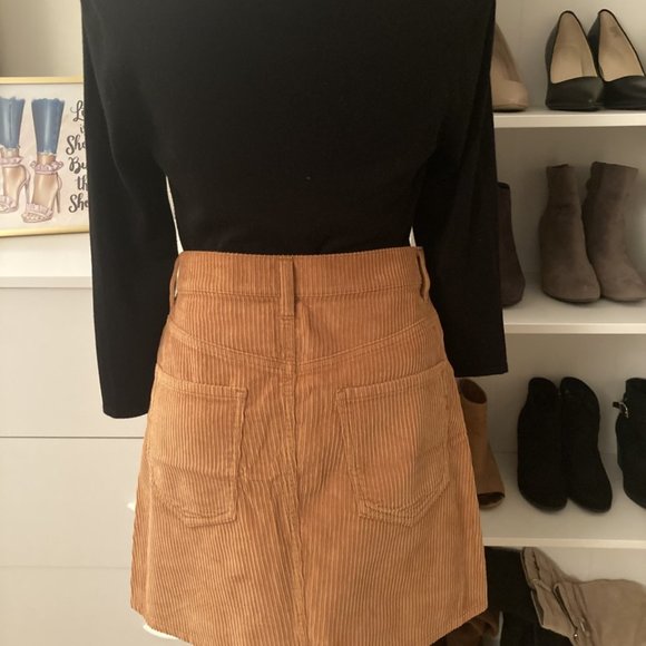 Express High Waisted Corduroy Skirt - Picture 4 of 4
